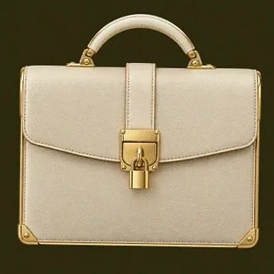Locked leather briefcase — Betzillo